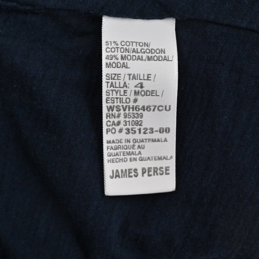 STANDARD JAMES PERSE Womens Blouson Dress Navy Lightweight Stretch Size XL $225 - Picture 9 of 10
